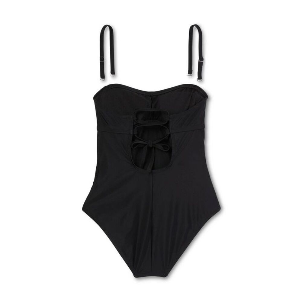 Kona Sol - Women's Bandeau Swimsuit Swimwear Black S Black - Picture 9 of 9